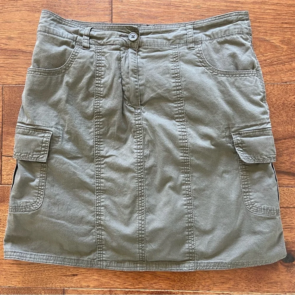Y2K Jessica Olive Green Cargo Mini Skirt with Shorts - Picture 1 of 8
